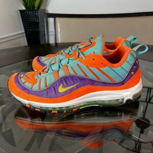 Nike Air Max 98 QS Cone - Orange Teal Purple White - Men's Size 13